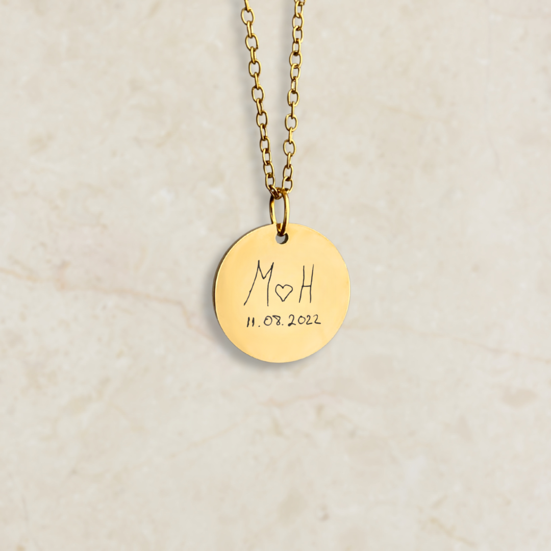 Ogrlica s gravurom rukopisa/crteža