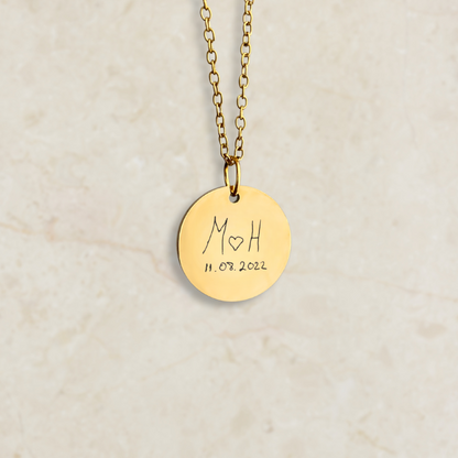 Ogrlica s gravurom rukopisa/crteža