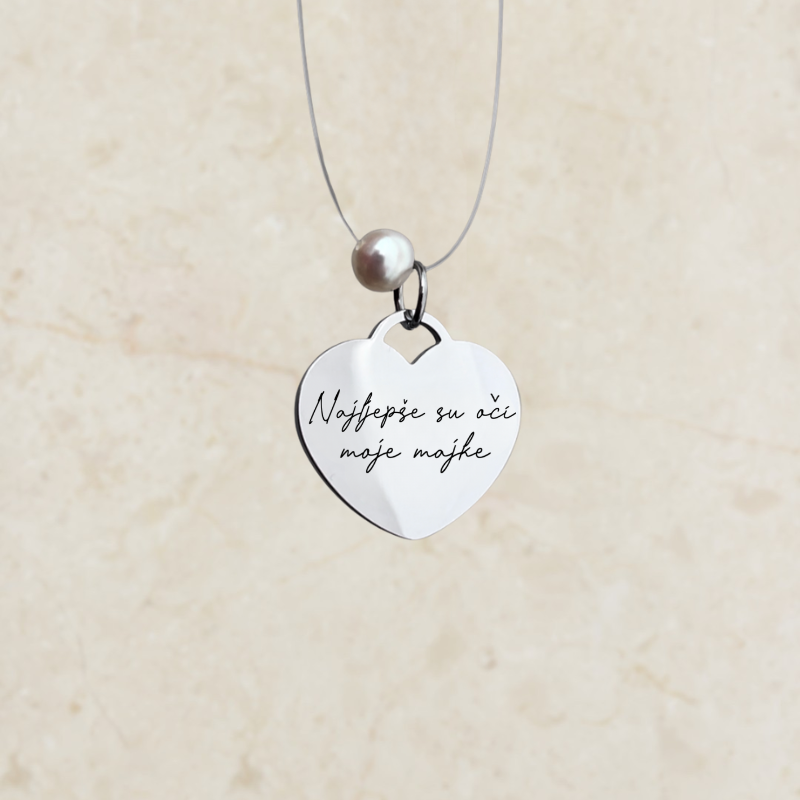 Ogrlica s gravurom po želji na medaljonu srca