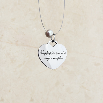 Ogrlica s gravurom po želji na medaljonu srca