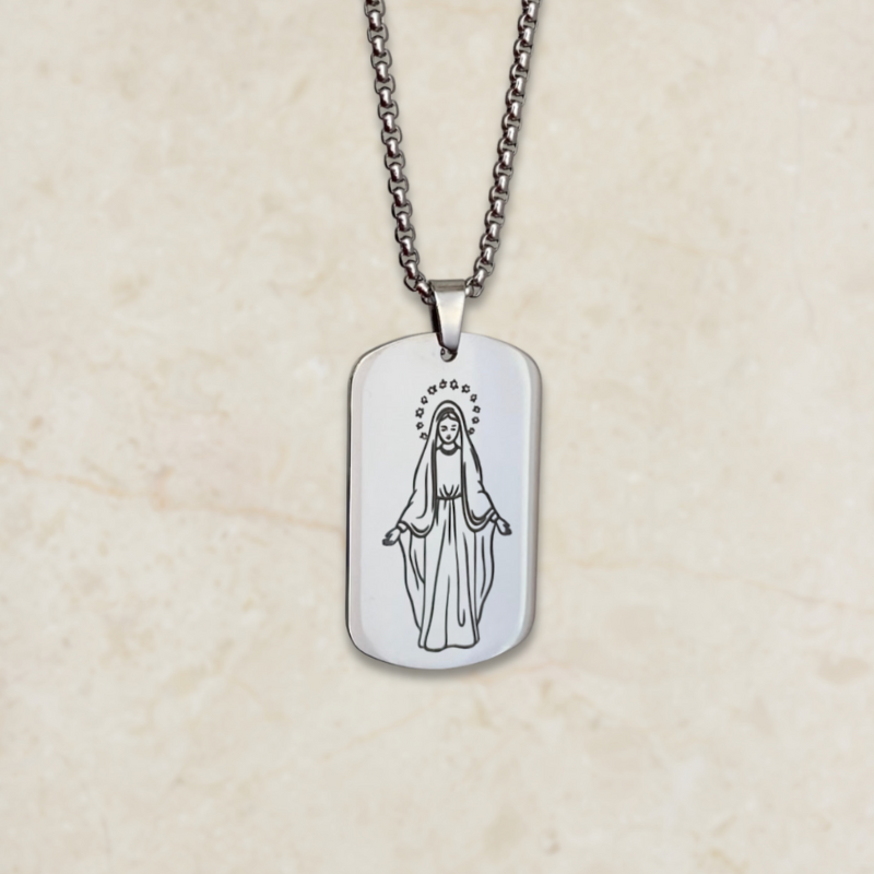 Muška ogrlica s gravurom Vjerskih motiva